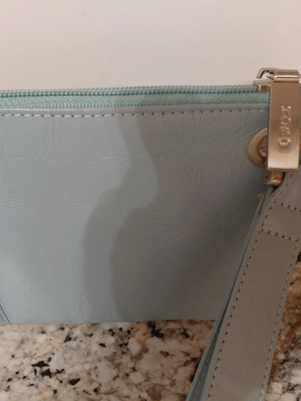 HOBO Light Blue Leather Wristlet Clutch